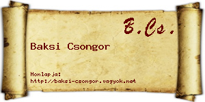 Baksi Csongor névjegykártya